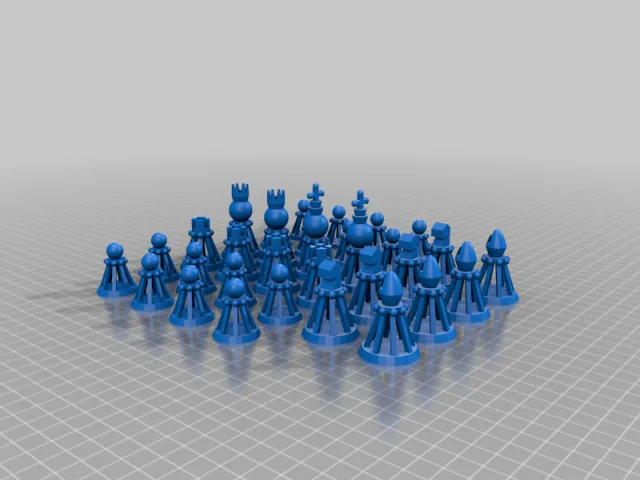 Complete Chess Set – Kostenloses 3D-Modell STL