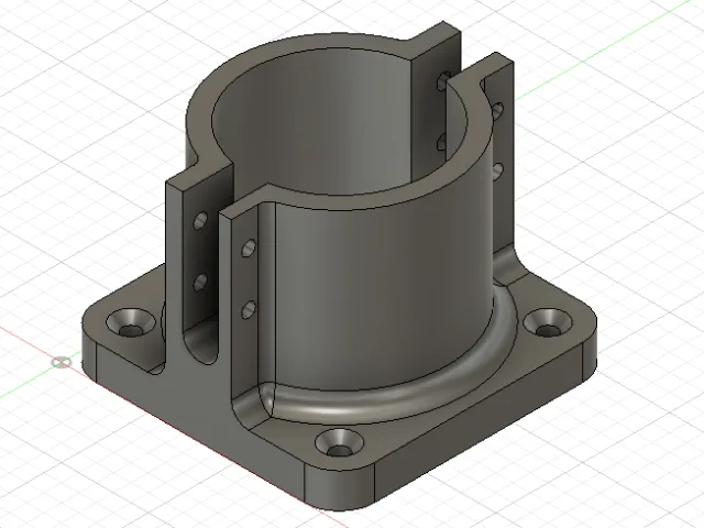 CNC 52mm spindle clamp to manual router – Free 3D Model STL