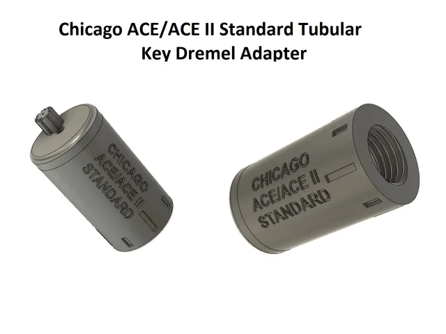 Chicago ACE\ACEII Regular Tubular Key Cutting Dremel Jig – Free 3D Model STL